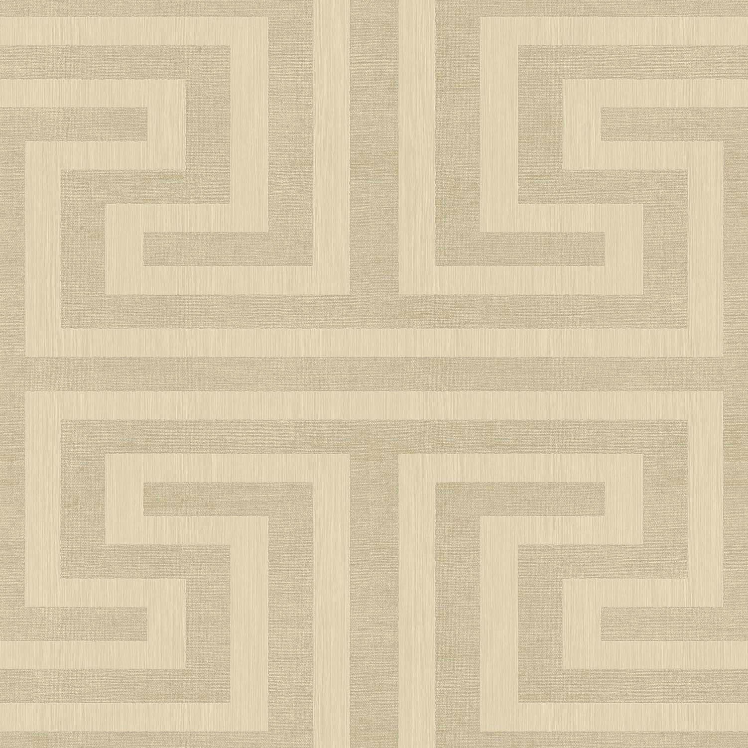 27514 Geometric Maze Beige Wallpaper by Galerie