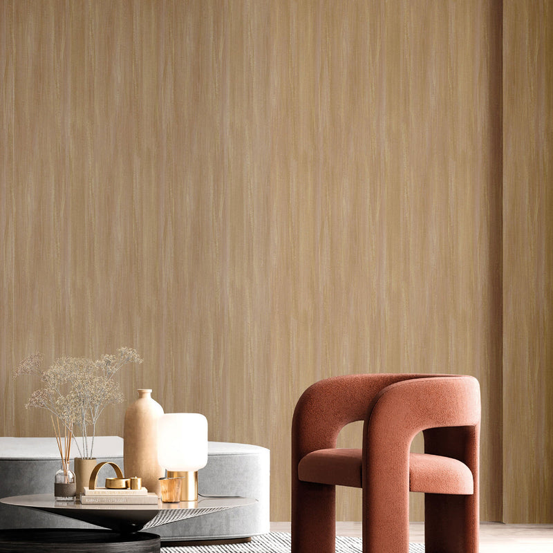 27549 Stripe Texture Bronze Brown Wallpaper by Galerie
