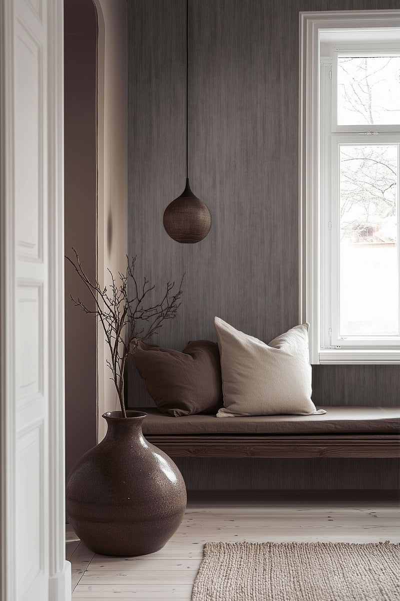 27640 Riva Aubergine Cerra Wallpaper by Galerie - Room