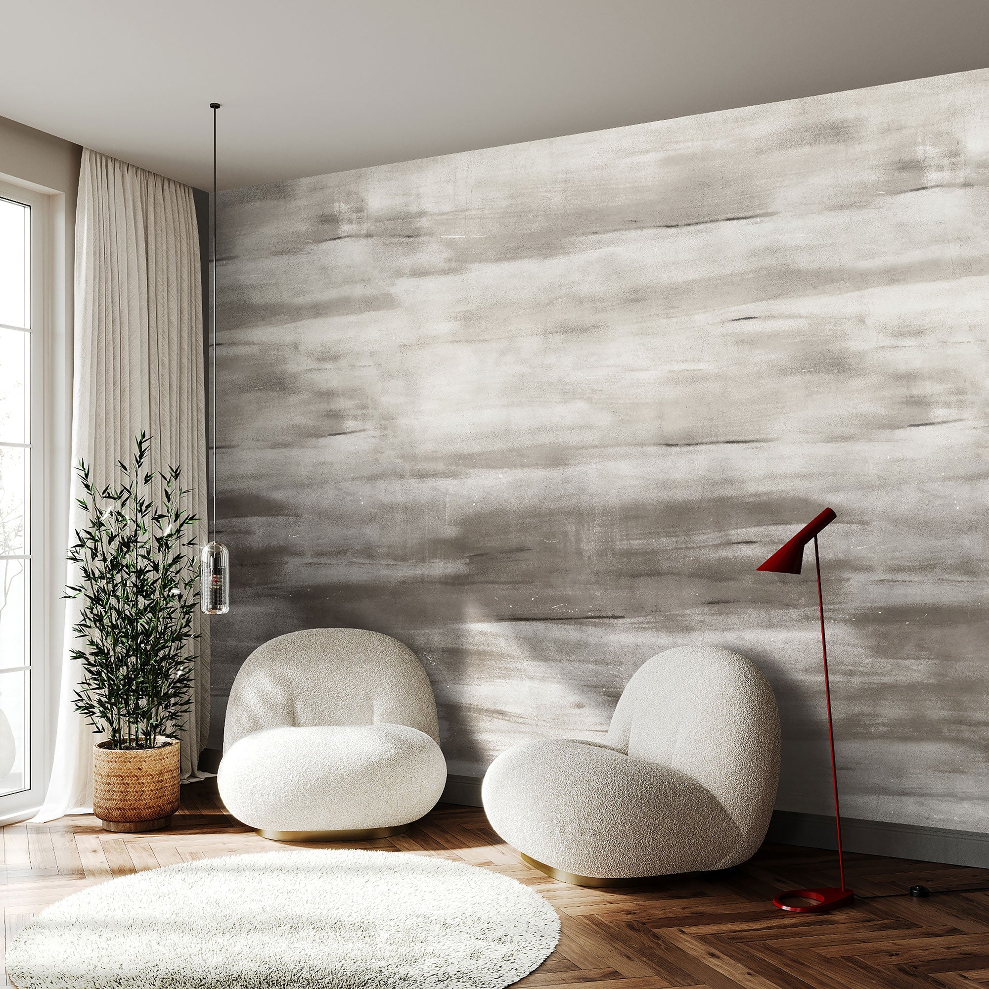 27652 Rokko Dark Linen Cerra Mural by Galerie - Room
