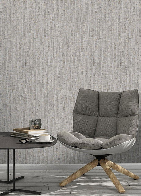 279084 Cork Effect Montado Grey Wallpaper by Rasch