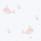 Little Whales Pink Bambino Wallpaper by Galerie