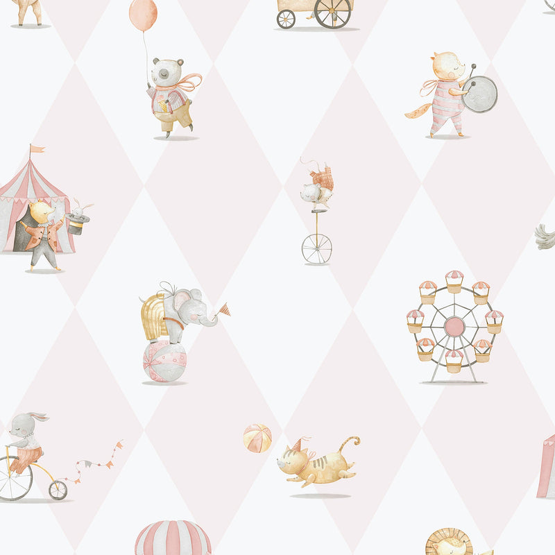 Cirque Pink Bambino Wallpaper by Galerie