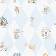 Cirque Blue Bambino Wallpaper by Galerie