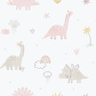 Dino Pink Bambino Wallpaper by Galerie