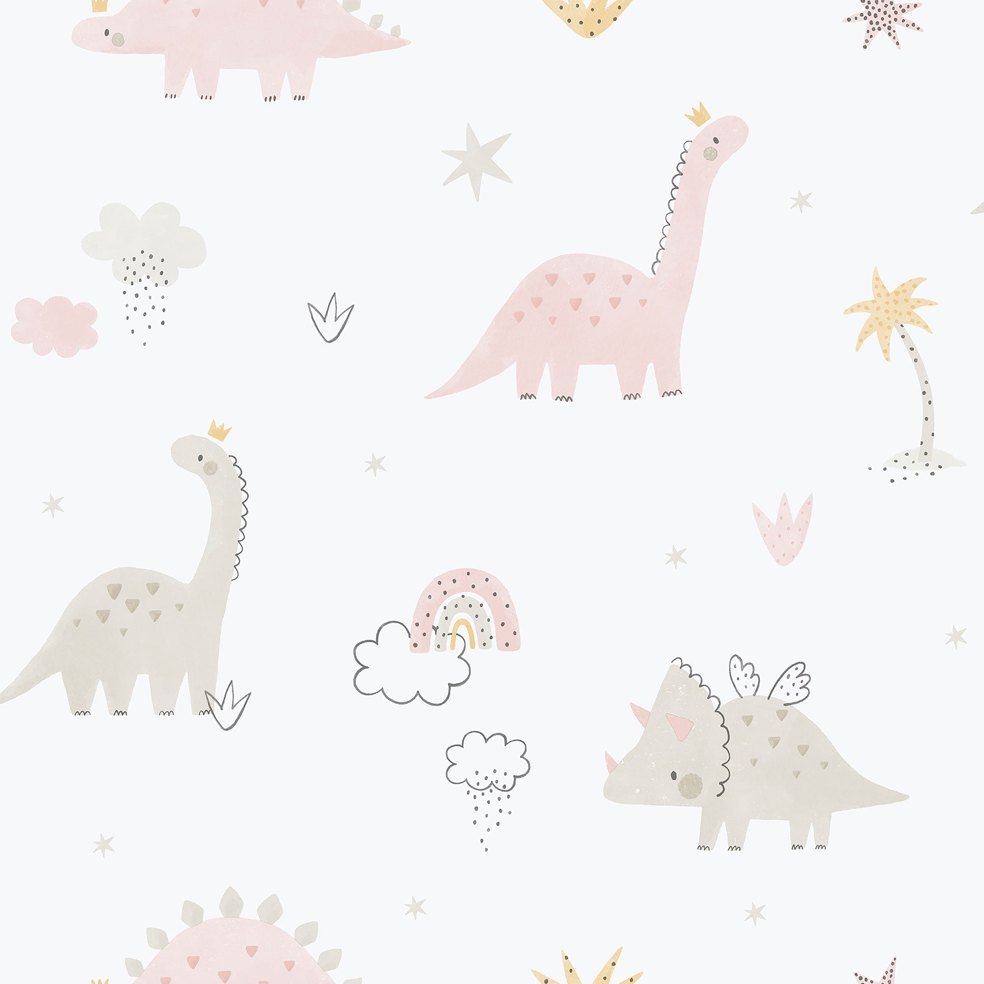 Dino Pink Bambino Wallpaper by Galerie