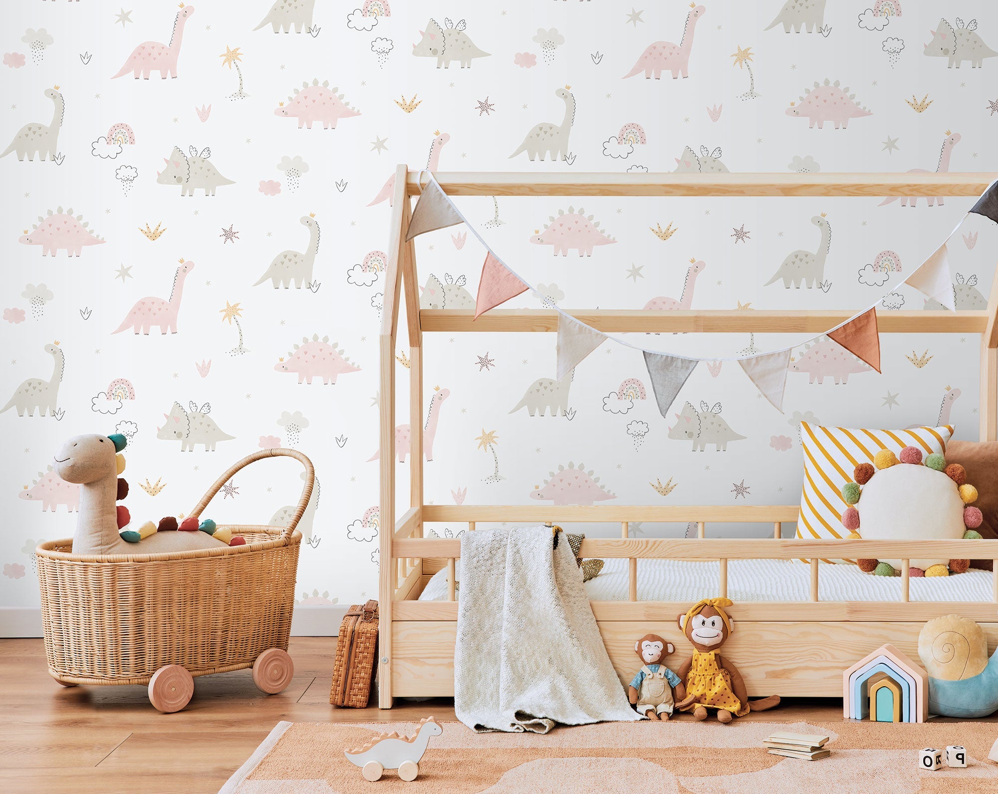 Dino Green Bambino Wallpaper by Galerie