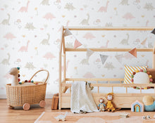 Dino Blue/Green Bambino Wallpaper by Galerie