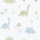 Dino Blue/Green Bambino Wallpaper by Galerie