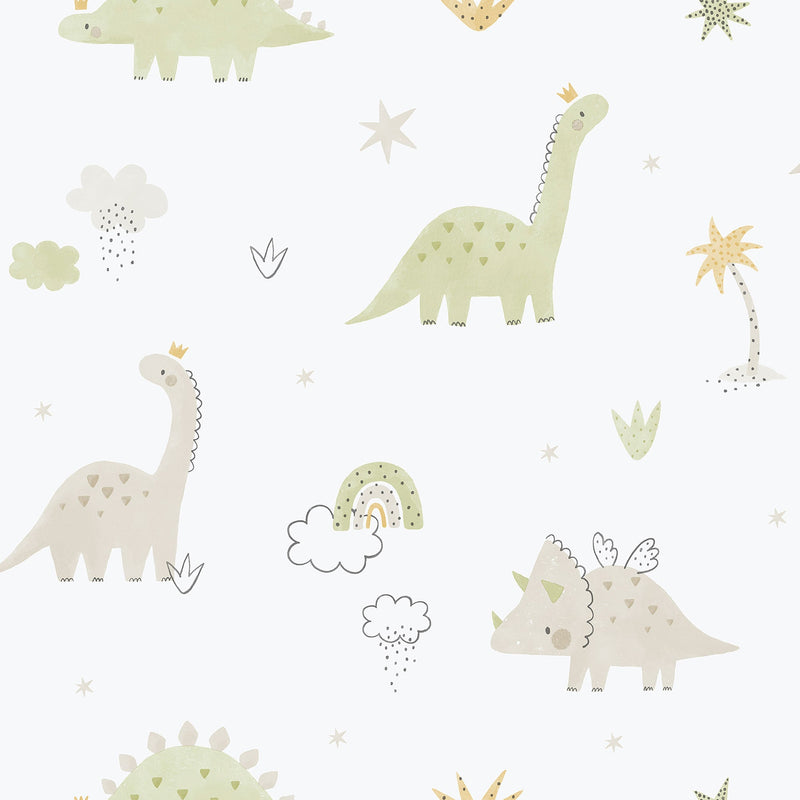 Dino Green Bambino Wallpaper by Galerie