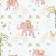 Elefun Pink Bambino Wallpaper by Galerie