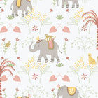 Elefun Multicolour Bambino Wallpaper by Galerie