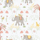 Elefun Multicolour Bambino Wallpaper by Galerie