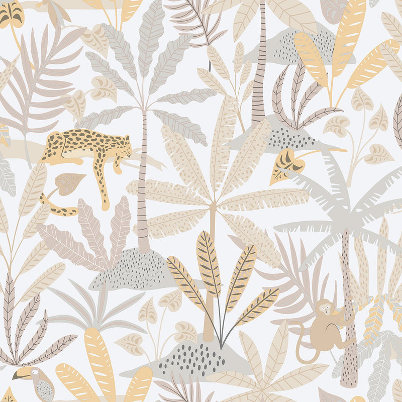Jungly Beige/Grey Bambino Wallpaper by Galerie