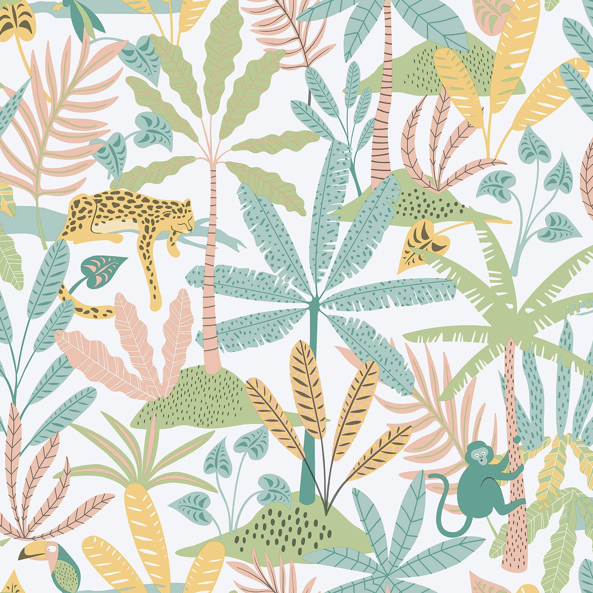 Jungly Green Bambino Wallpaper by Galerie