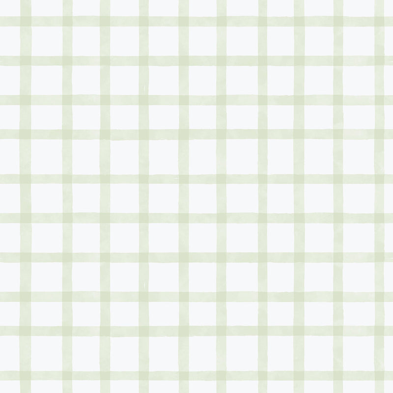 Watercolour Checks Green Bambino Wallpaper by Galerie
