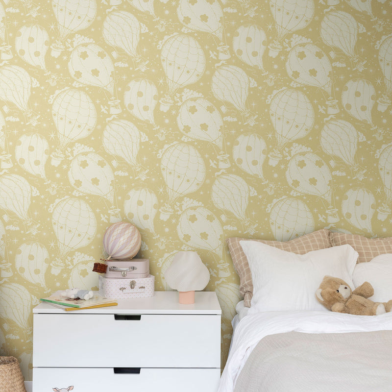 29003 Ballongerna Yellow Wallpaper by Galerie