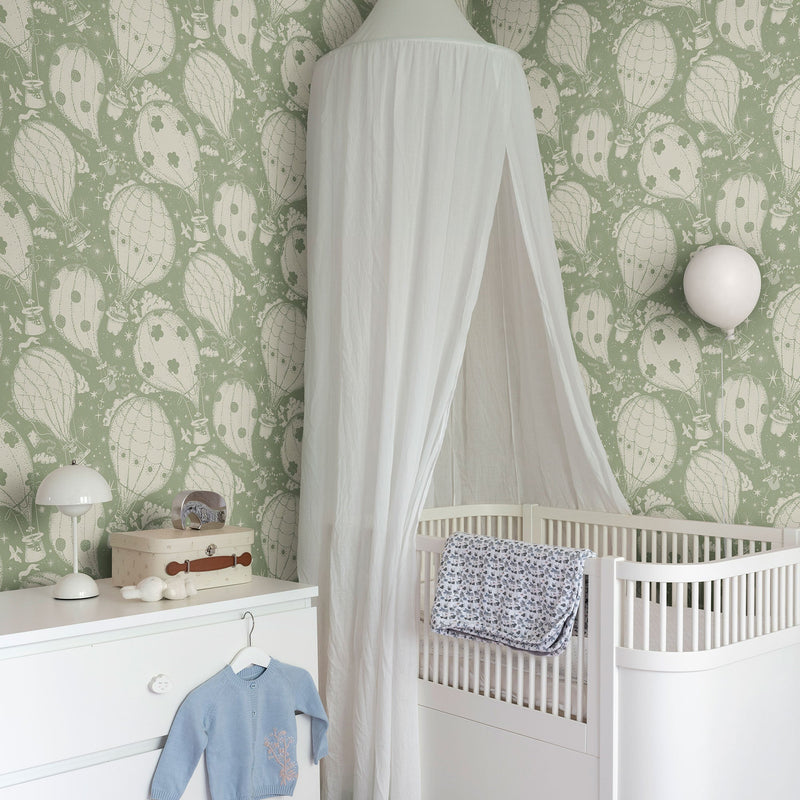 29005 Ballongerna Green Wallpaper by Galerie