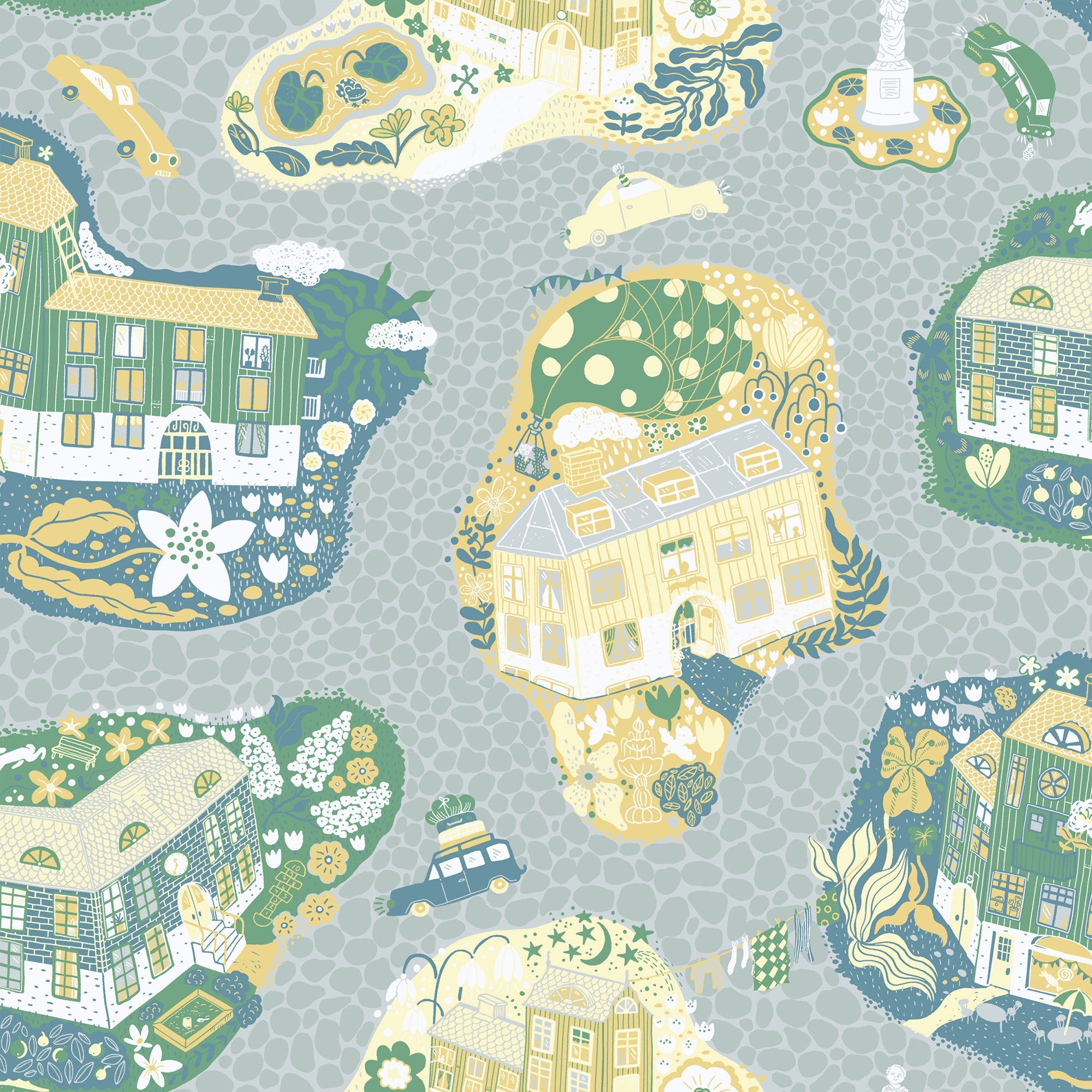 29009 Staden Blue Wallpaper by Galerie