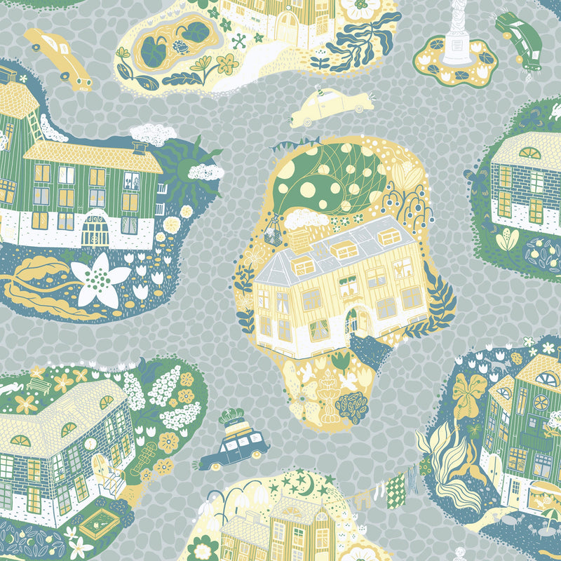 29009 Staden Blue Wallpaper by Galerie