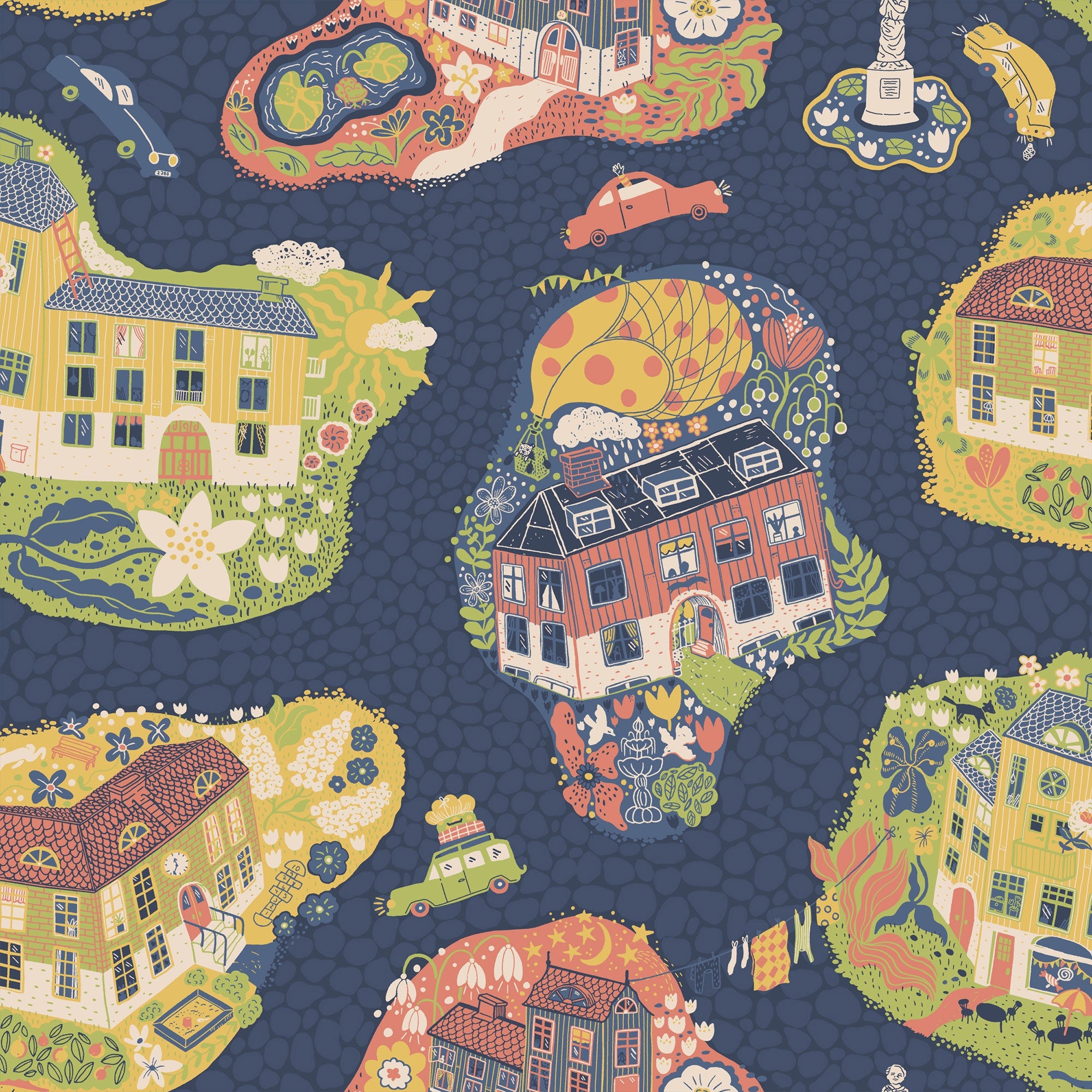 29010 Staden Blue Wallpaper by Galerie