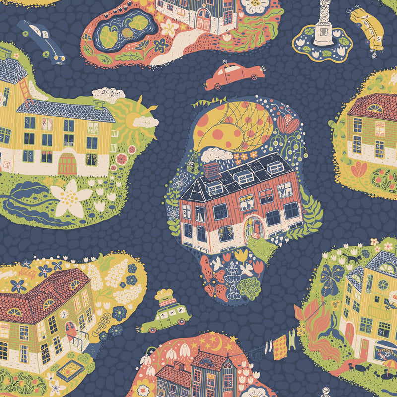 29010 Staden Blue Wallpaper by Galerie