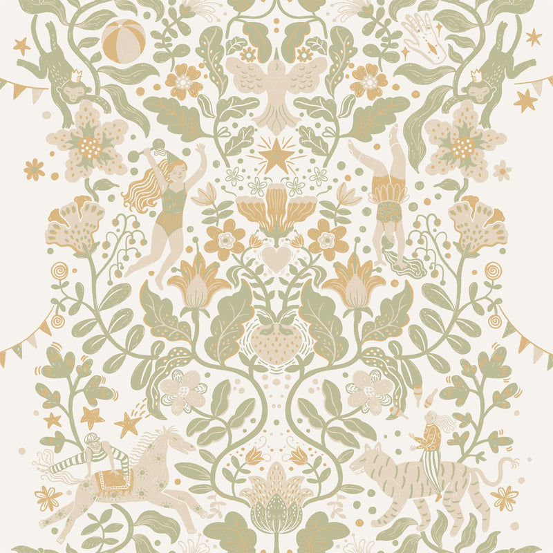 29025 Cirkus Green Wallpaper by Galerie