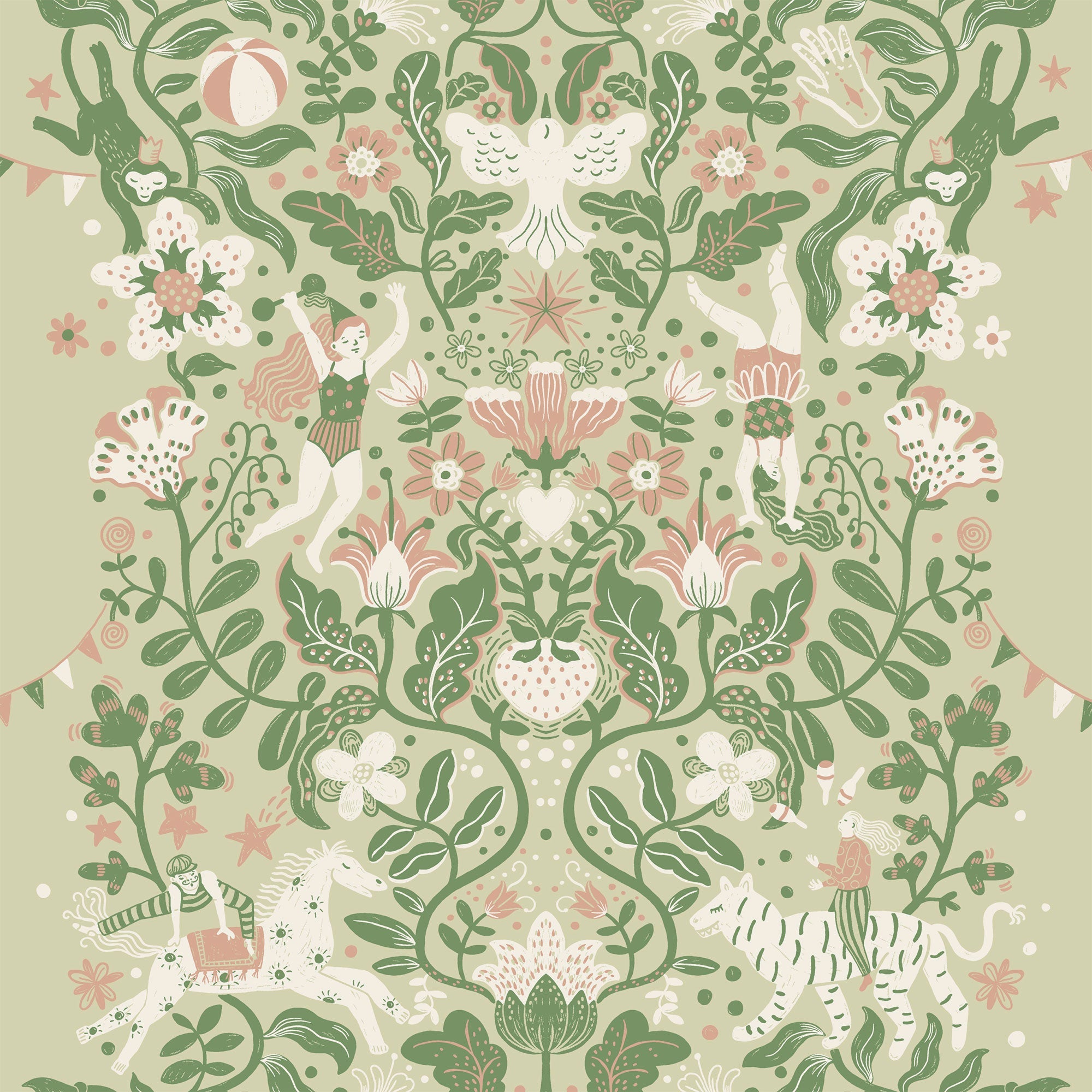 29026 Cirkus Green Wallpaper by Galerie