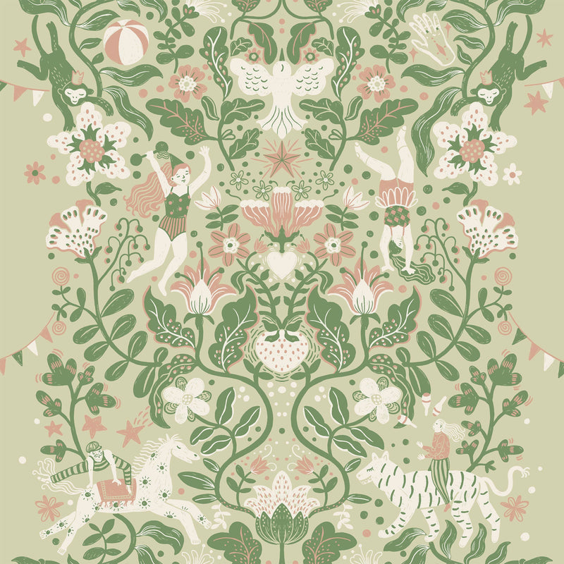 29026 Cirkus Green Wallpaper by Galerie