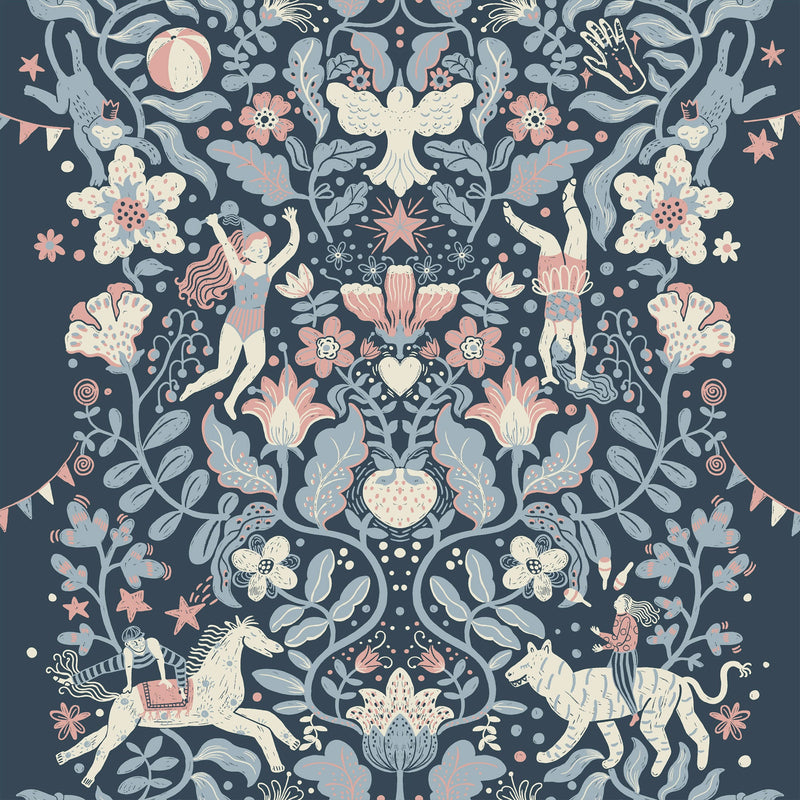 29028 Cirkus Blue Wallpaper by Galerie