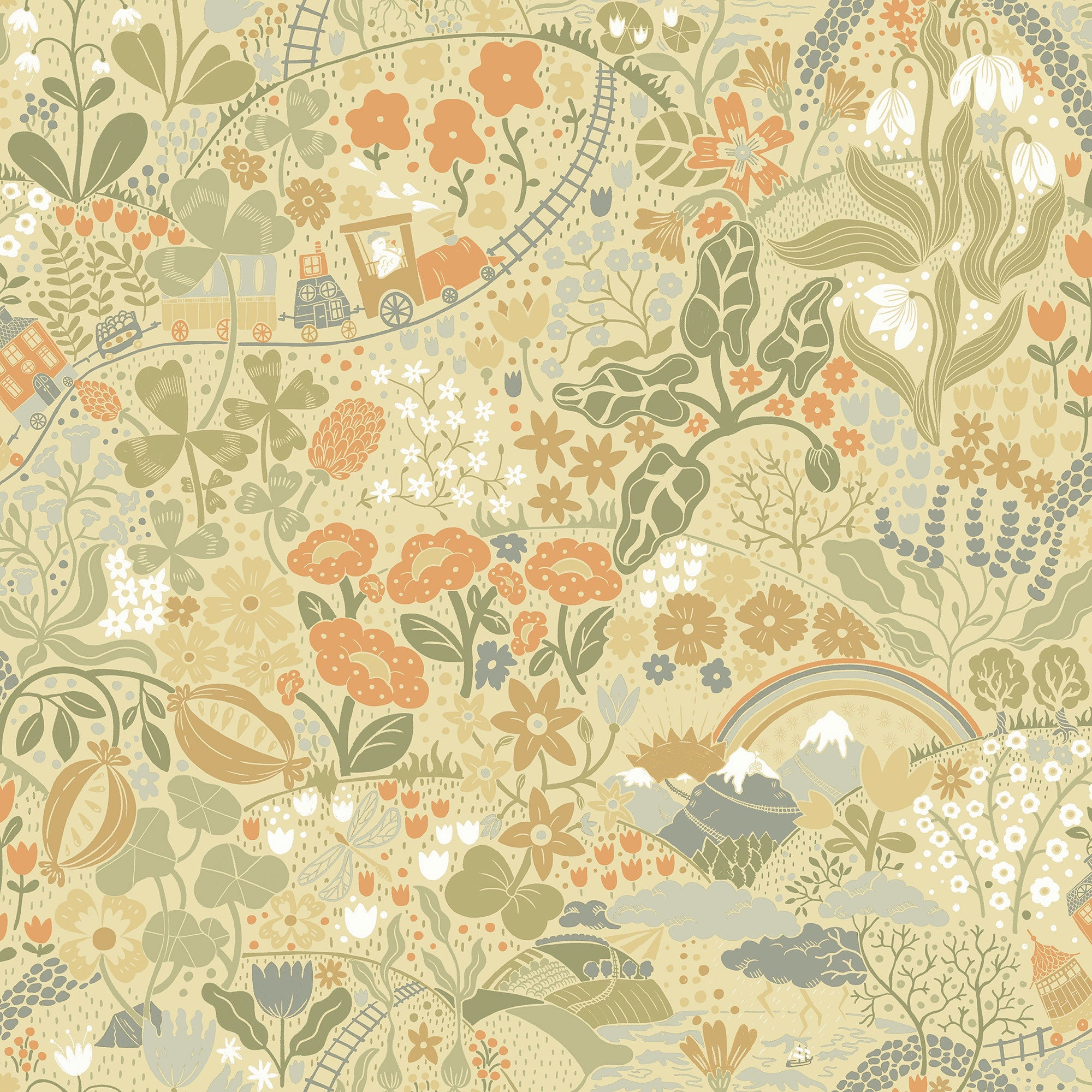 29030 Tåget Beige Wallpaper by Galerie