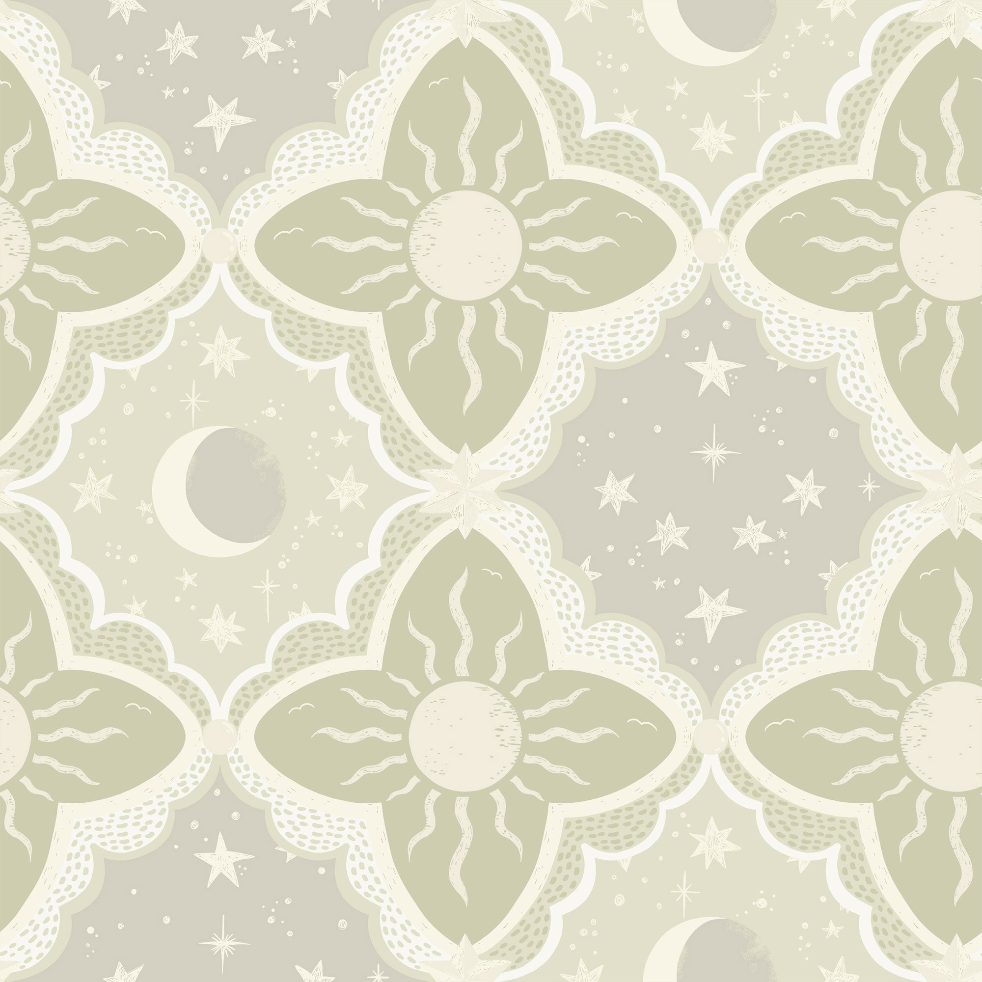 29033 Sol & Måne Green Wallpaper by Galerie