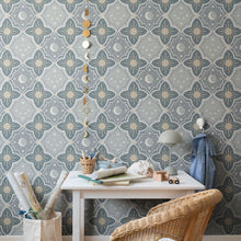 29035 Sol & Måne Blue Wallpaper by Galerie