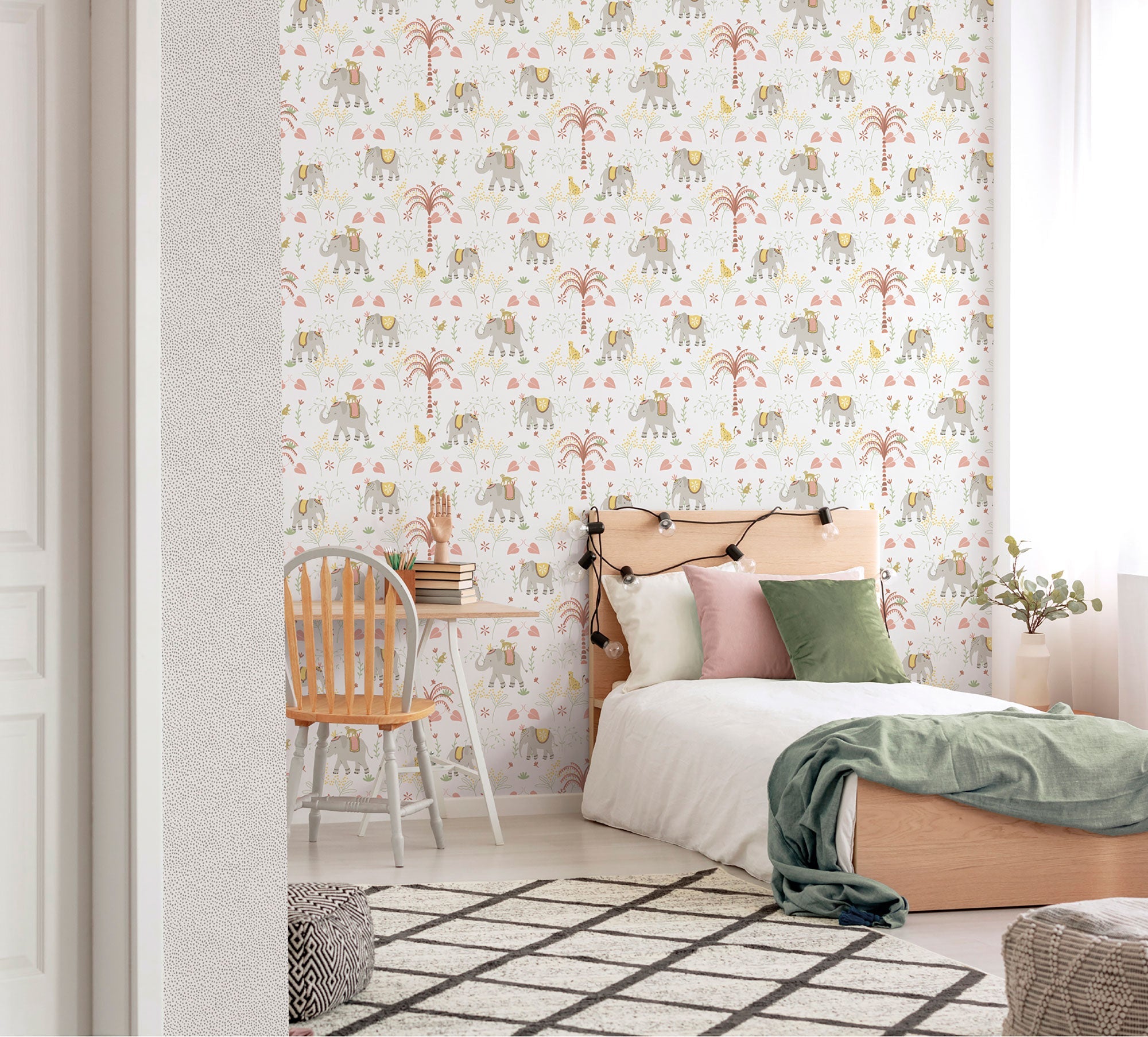 Dropy Plain Blue Bambino Wallpaper by Galerie