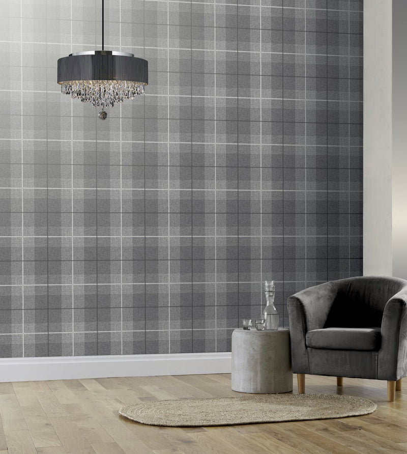 294900 Country Tartan Charcoal Wallpaper By Arthouse
