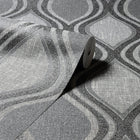 295100 Ogee Curve Charcoal Wallpaper By Arthouse