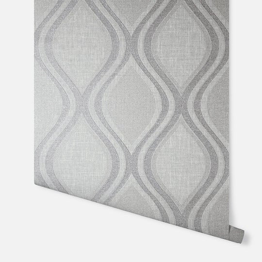295101 Ogee Curve Grey Wallpaper By Arthouse