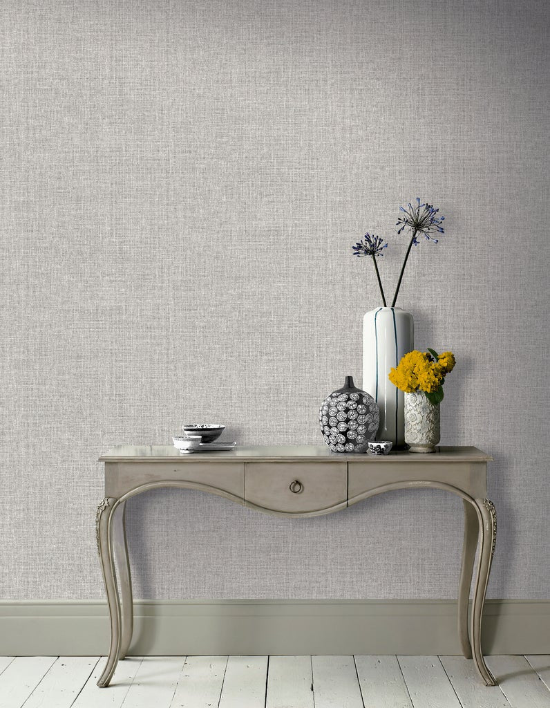 295400 Luxe Hessian Grey Wallpaper By Arthouse