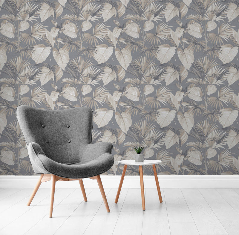 298606 Palm Grove Grey Wallpaper By Arthouse
