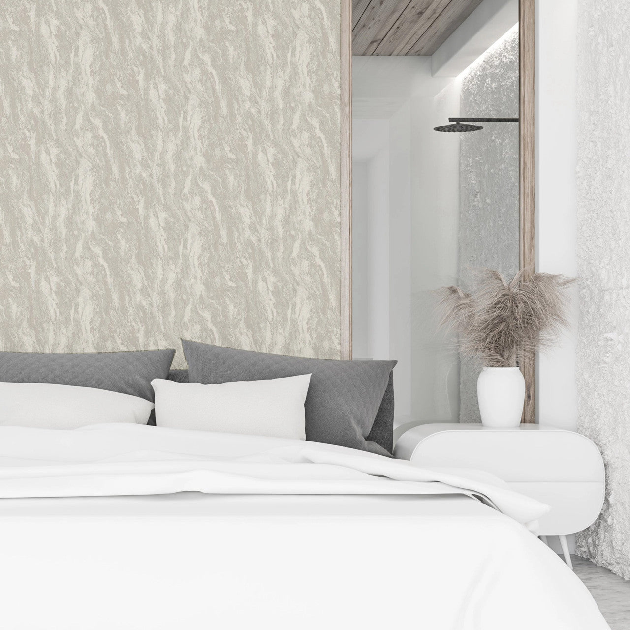 299101 Luxe Texture Soft Silver Wallpaper By Arthouse