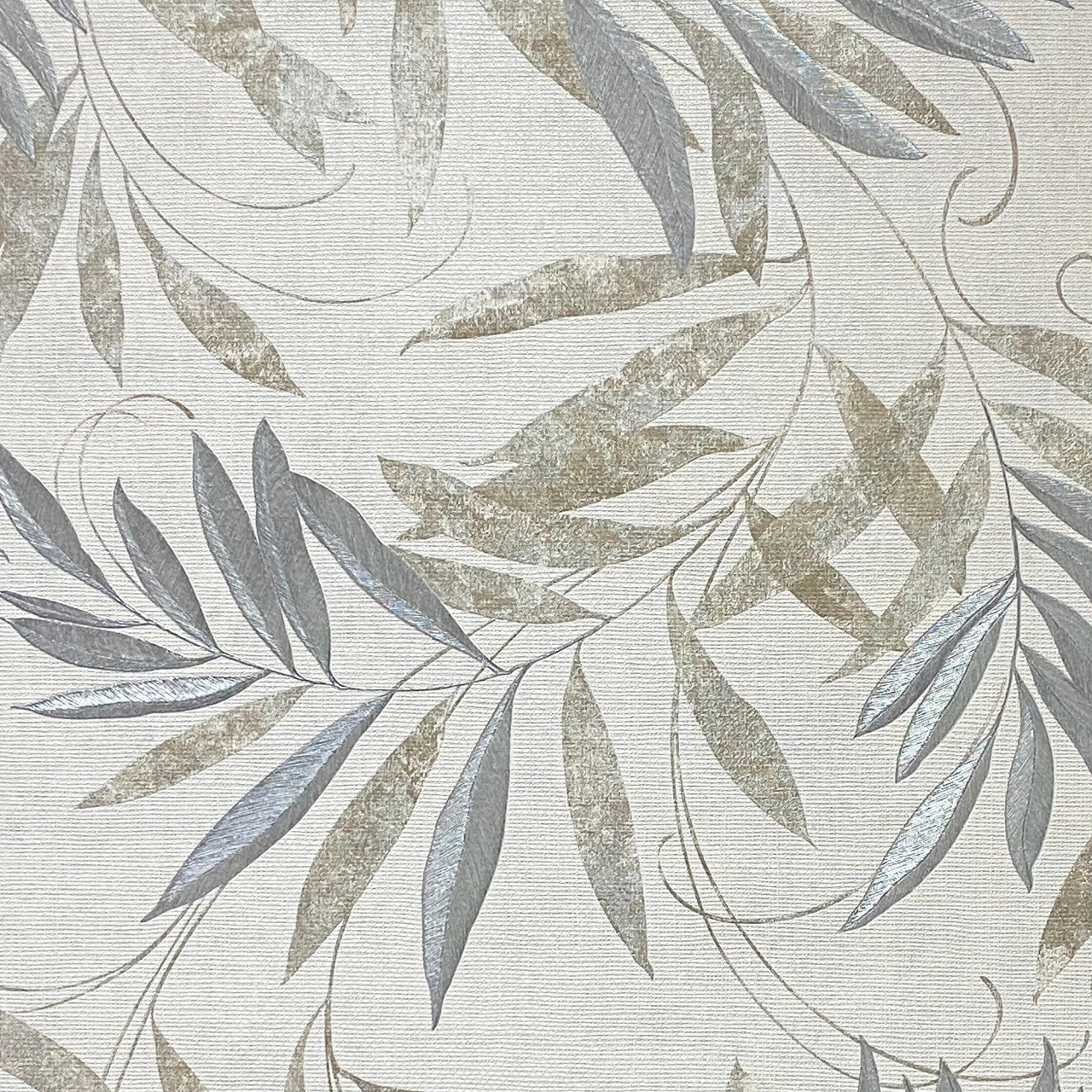 299300 Luxury Leaf Natural Grey Wallpaper By Arthouse