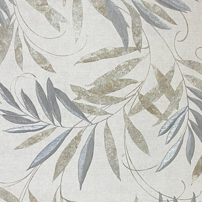 299300 Luxury Leaf Natural Grey Wallpaper By Arthouse