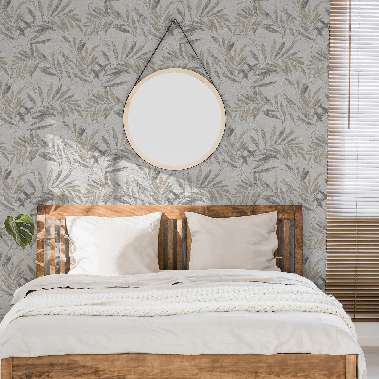 299302 Luxury Leaf Soft Silver Wallpaper By Arthouse