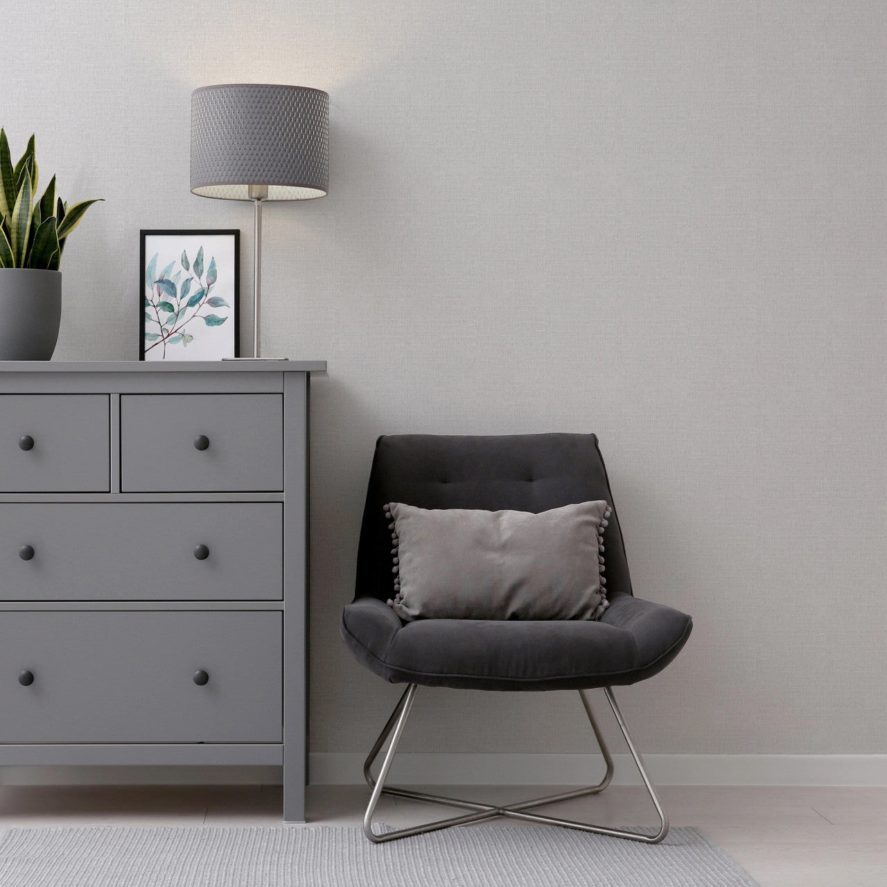 299307 Luxury Plain Soft Silver Wallpaper By Arthouse