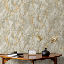 400129 Pandora Grey Gold Vasari Wallpaper by Rasch