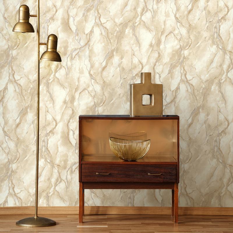 400112 Pandora Caramel Vasari Wallpaper by Rasch