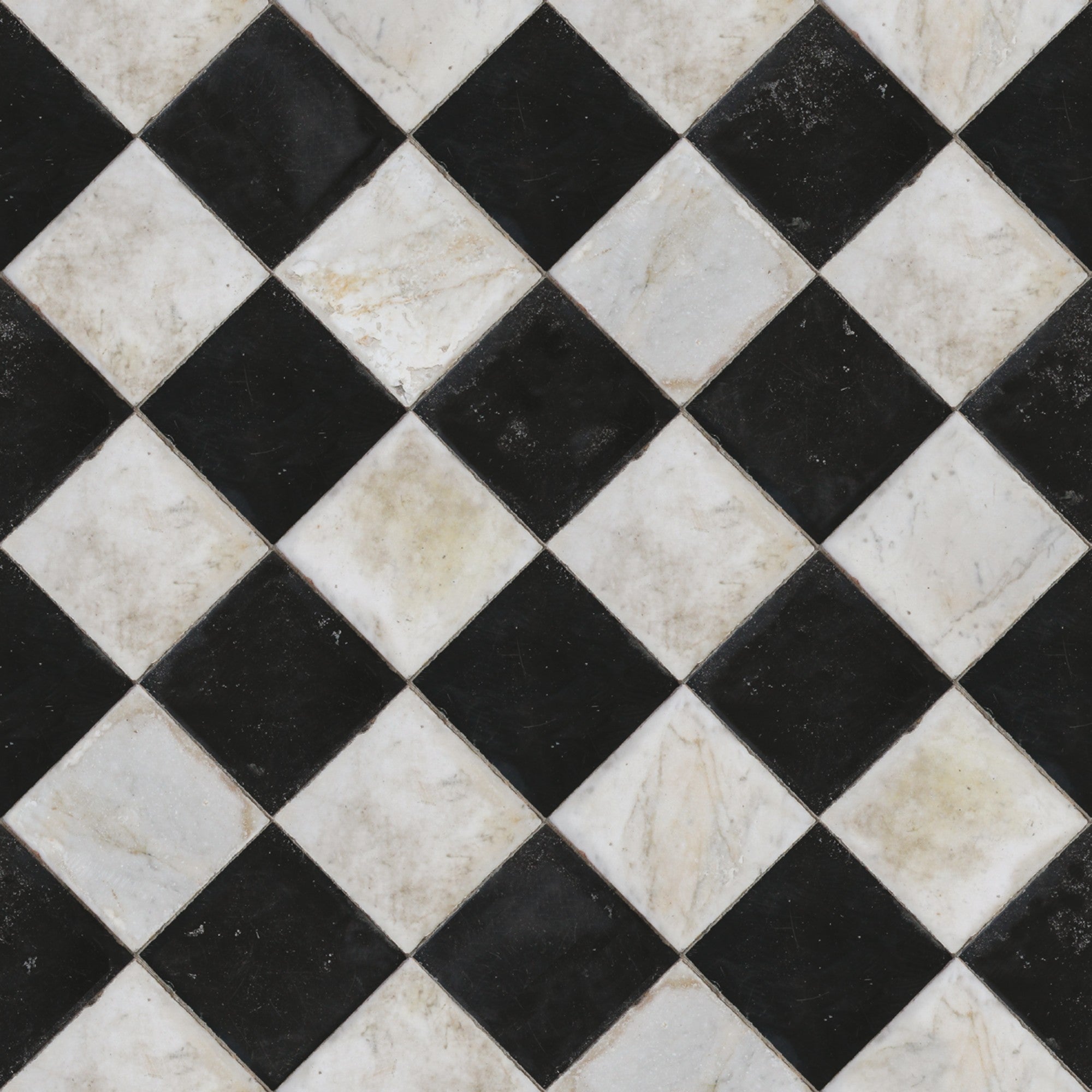 3000001 Marble Chess Black/white/grey Tiles Wallpaper by Coordonné