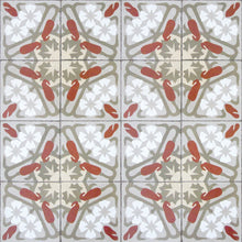 3000011 Art Decó Red/wine/white/grey Tiles Wallpaper by Coordonné