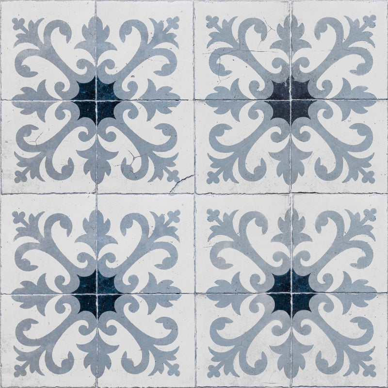 3000014 Damascus Blue/navy Tiles Wallpaper by Coordonné