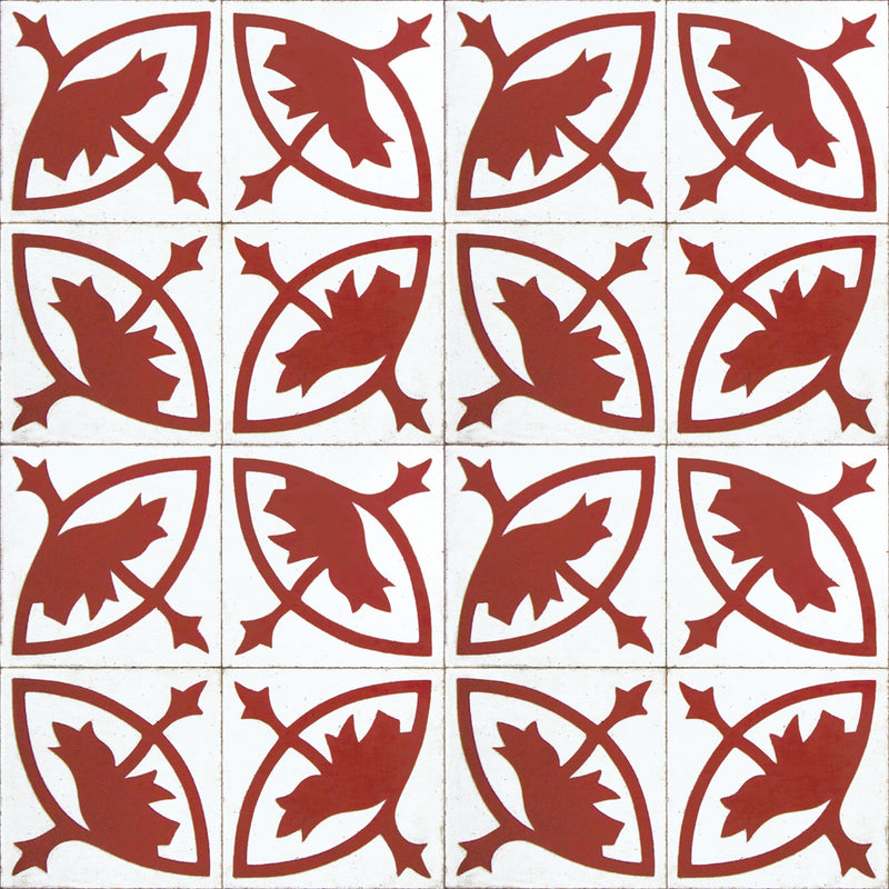 3000015 Essaouira Red/wine Tiles Wallpaper by Coordonné